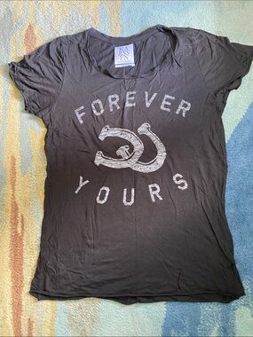 Zoe Karssen Black 'Forever Yours' Graphic Short Sleeve Tee